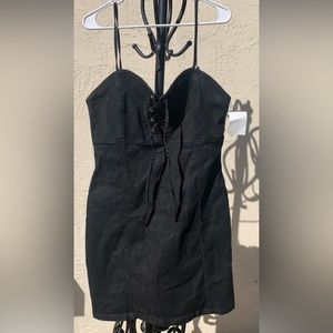 Womens’ Black Derek Heart Denim Dress (Size: L) (NWT)